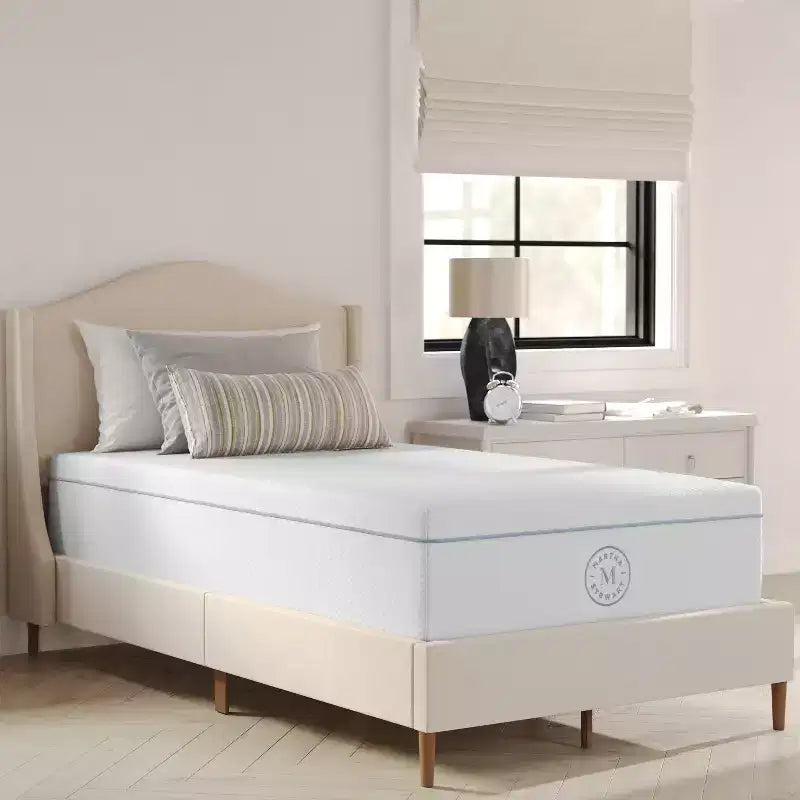 Martha Stewart SleepComplete 12 Medium Dual-Action Cooling Gel and Green Tea Memory Foam Mattress with Soft Breathable Recycled Jacquard Quilted Top