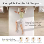 Matelas Martha Stewart SleepComplete 12 po en mousse à mémoire de forme à thé vert et gel rafraîchissant à double action, fermeté moyenne, avec plateau matelassé en jacquard recyclé doux et respirant