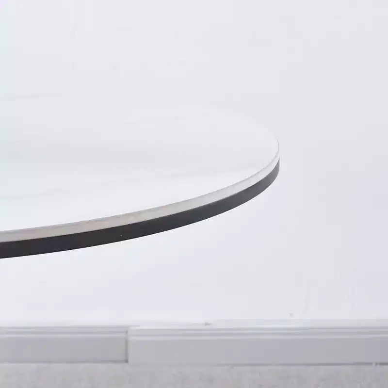 MAYEERTY Table Basse 80 cm Doré et Blanc Table Tulipe Table de Salon Pied Central Style Mid-Century