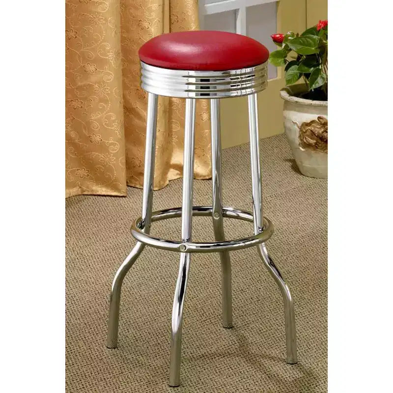 Ensemble Simple Relax de 2 tabourets de bar ronds avec repose-pieds