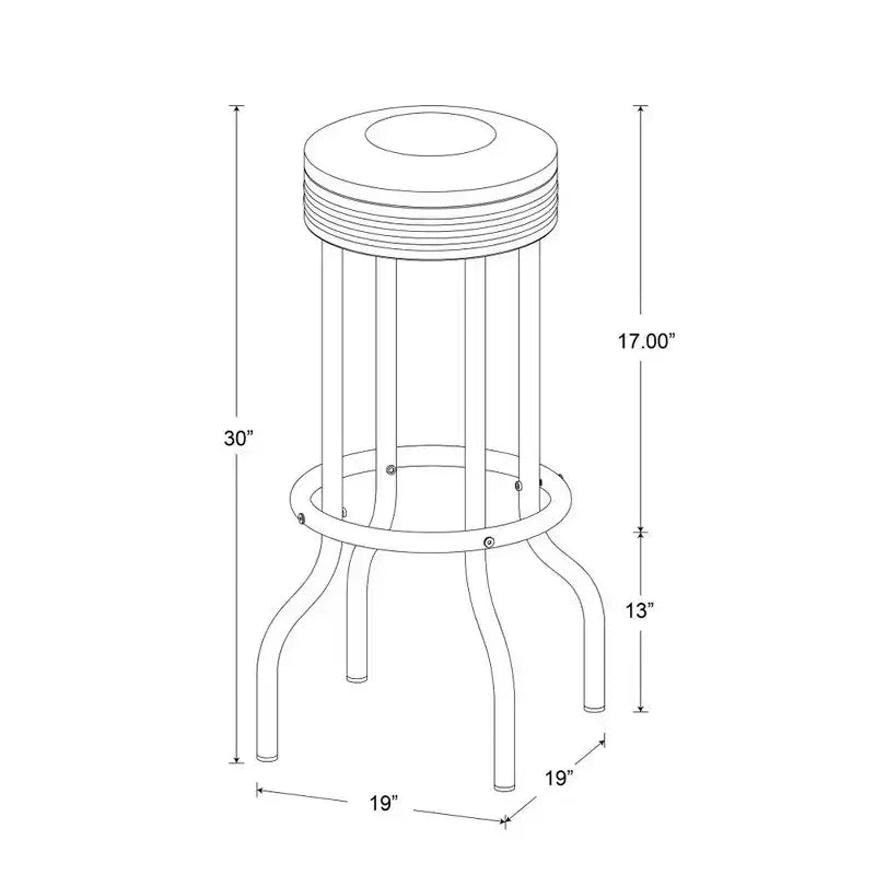 Ensemble Simple Relax de 2 tabourets de bar ronds avec repose-pieds