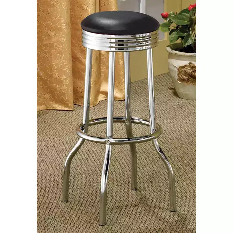 Ensemble Simple Relax de 2 tabourets de bar ronds avec repose-pieds