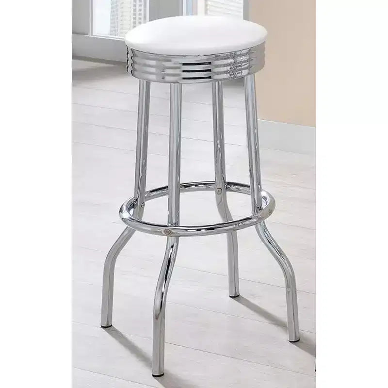 Ensemble Simple Relax de 2 tabourets de bar ronds avec repose-pieds