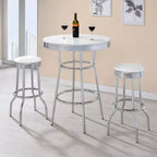 Ensemble Simple Relax de 2 tabourets de bar ronds avec repose-pieds