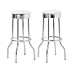 Ensemble Simple Relax de 2 tabourets de bar ronds avec repose-pieds