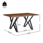 Ensemble de salle à manger 5 pièces avec 4 chaises de salle à manger et table ronde/carrée, Noir+Naturel/Noyer-ModernLuxe