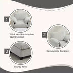 HYLEORY Fauteuil simple avec pouf, Canapé Cloud moderne en velours côtelé avec méridienne convertible, Ensemble de canapés rembourrés pour salon et bureau