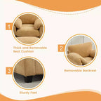 HYLEORY Fauteuil simple avec pouf, Canapé Cloud moderne en velours côtelé avec méridienne convertible, Ensemble de canapés rembourrés pour salon et bureau
