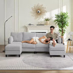 Canapés modulaires en forme de U Mjkone 89 avec 2 poufs, canapé 6 places