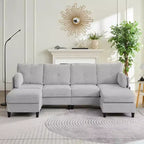Canapés modulaires en forme de U Mjkone 89 avec 2 poufs, canapé 6 places
