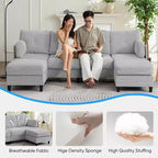 Canapés modulaires en forme de U Mjkone 89 avec 2 poufs, canapé 6 places