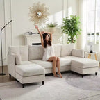 Canapés modulaires en forme de U Mjkone 89 avec 2 poufs, canapé 6 places