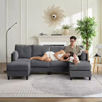 Canapés modulaires en forme de U Mjkone 89 avec 2 poufs, canapé 6 places