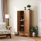 HOMCOM Armoire de garde-manger de ferme de 183 cm avec portes de grange, meuble de rangement de cuisine haut avec étagères réglables et tiroir