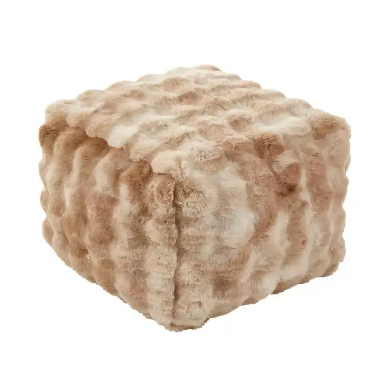Pouf en fausse fourrure pelucheuse Bubble Saro Lifestyle