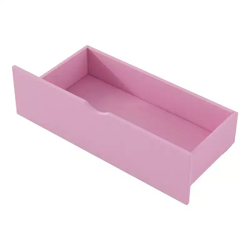 Lit plate-forme en bois Whisen, taille double, avec garde-corps et 2 tiroirs