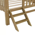 Lit plate-forme en bois Whisen, taille double, avec garde-corps et 2 tiroirs