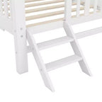 Lit plate-forme en bois Whisen, taille double, avec garde-corps et 2 tiroirs