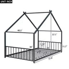 Cadre de lit double en métal avec un design de maison exceptionnel