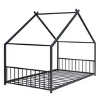 Cadre de lit double en métal avec un design de maison exceptionnel
