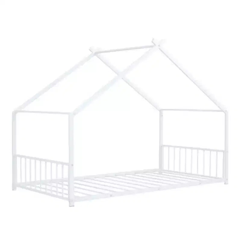 Cadre de lit double en métal avec un design de maison exceptionnel