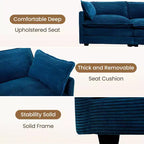 HYLEORY - Canapé d'angle modulaire moderne en velours côtelé de 287 x 201 cm avec pouf et canapé en forme de U à 5 places