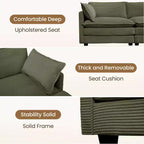 HYLEORY - Canapé d'angle modulaire moderne en velours côtelé de 287 x 201 cm avec pouf et canapé en forme de U à 5 places