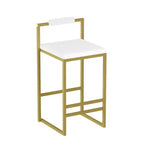 MAYEERTY Lot de 2 tabourets de bar rembourrés en velours, chaises de salle à manger modernes pour comptoir, hauteur de bar, intérieur, doré, blanc crème