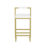 MAYEERTY Lot de 2 tabourets de bar rembourrés en velours, chaises de salle à manger modernes pour comptoir, hauteur de bar, intérieur, doré, blanc crème