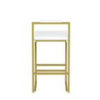 MAYEERTY Lot de 2 tabourets de bar rembourrés en velours, chaises de salle à manger modernes pour comptoir, hauteur de bar, intérieur, doré, blanc crème