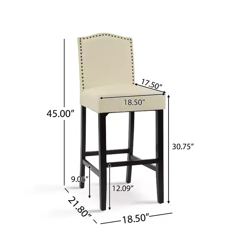 Tabourets de bar rembourrés contemporains en bois d'hévéa Olaf 30 de Christopher Knight Home (lot de 2)