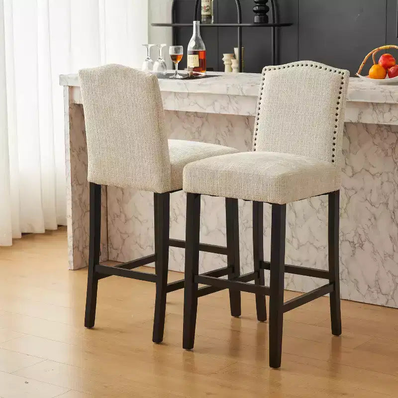 Tabourets de bar rembourrés contemporains en bois d'hévéa Olaf 30 de Christopher Knight Home (lot de 2)