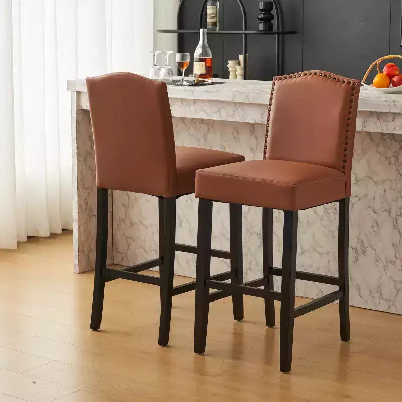 Tabourets de bar rembourrés contemporains en bois d'hévéa Olaf 30 de Christopher Knight Home (lot de 2)