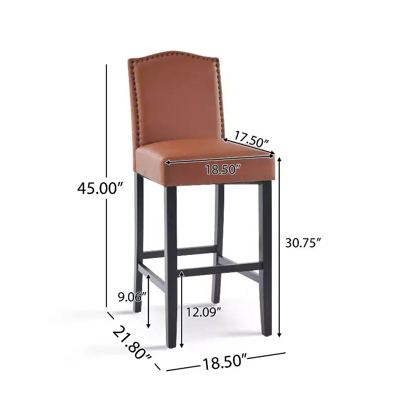 Tabourets de bar rembourrés contemporains en bois d'hévéa Olaf 30 de Christopher Knight Home (lot de 2)
