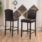 Tabourets de bar rembourrés contemporains en bois d'hévéa Olaf 30 de Christopher Knight Home (lot de 2)