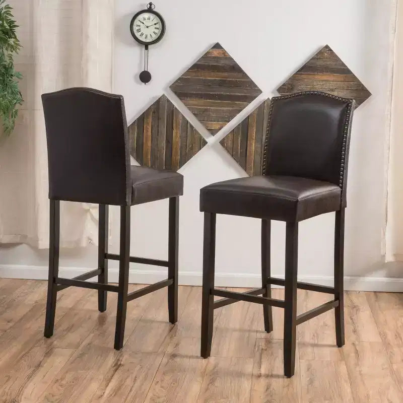 Tabourets de bar rembourrés contemporains en bois d'hévéa Olaf 30 de Christopher Knight Home (lot de 2)