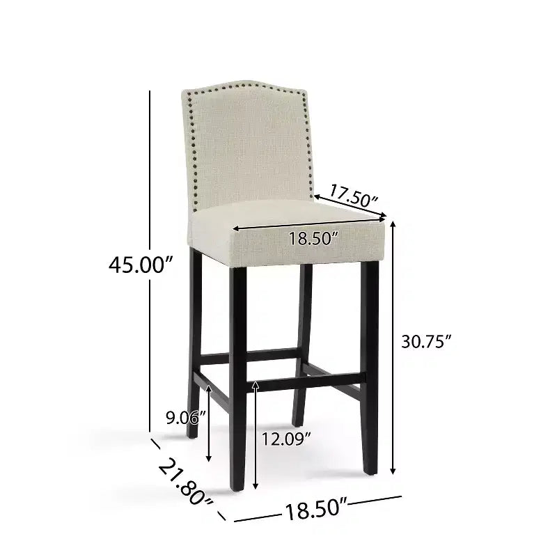 Tabourets de bar rembourrés contemporains en bois d'hévéa Olaf 30 de Christopher Knight Home (lot de 2)