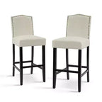 Christopher Knight Home Olaf 30 Contemporary Rubberwood Upholstered Barstools (Set of 2)