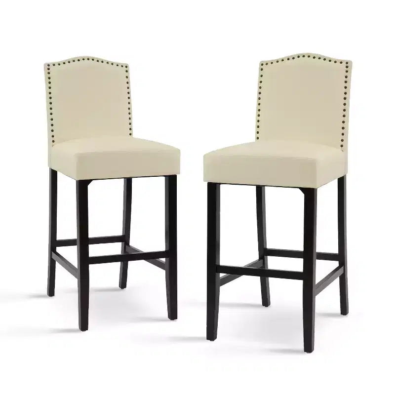 Tabourets de bar rembourrés contemporains en bois d'hévéa Olaf 30 de Christopher Knight Home (lot de 2)