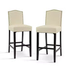 Tabourets de bar rembourrés contemporains en bois d'hévéa Olaf 30 de Christopher Knight Home (lot de 2)