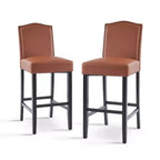 Tabourets de bar rembourrés contemporains en bois d'hévéa Olaf 30 de Christopher Knight Home (lot de 2)