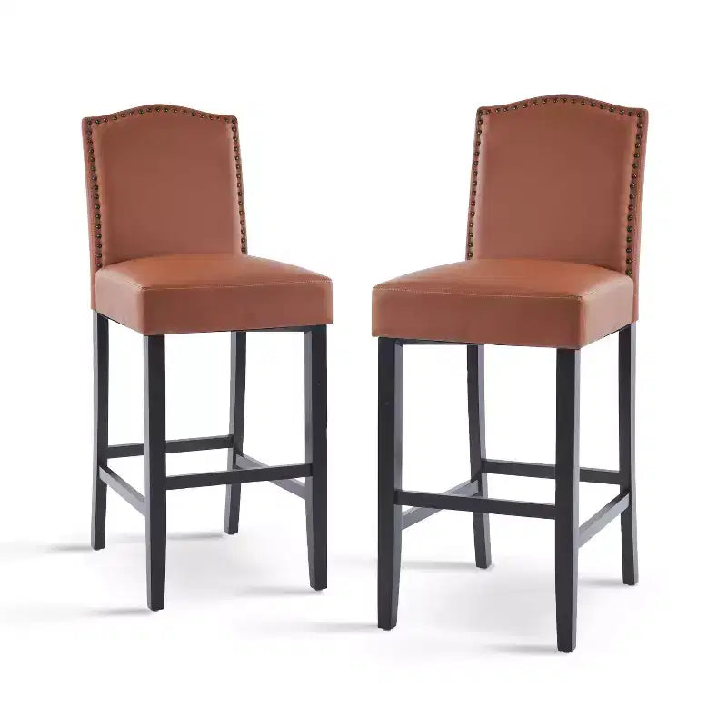 Tabourets de bar rembourrés contemporains en bois d'hévéa Olaf 30 de Christopher Knight Home (lot de 2)