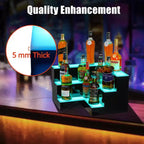Étagère de présentation pour bouteilles d'alcool, 3 niveaux 20 pouces, en acrylique éclairé avec télécommande et contrôle via application