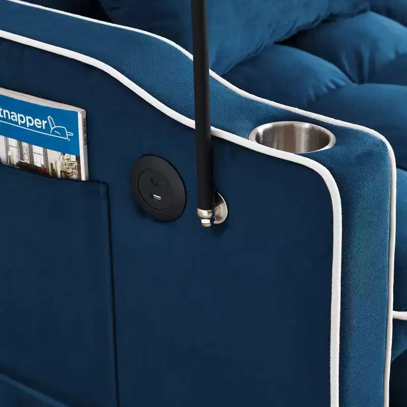Canapé-lit convertible 55,51'' avec USB, cendrier, support de téléphone - 3 tailles
