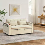 Canapé-lit convertible 55,51'' avec USB, cendrier, support de téléphone - 3 tailles