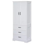 Meuble de salle de bain haut Whisen, grand meuble de rangement à double porte, tiroirs et étagère réglable