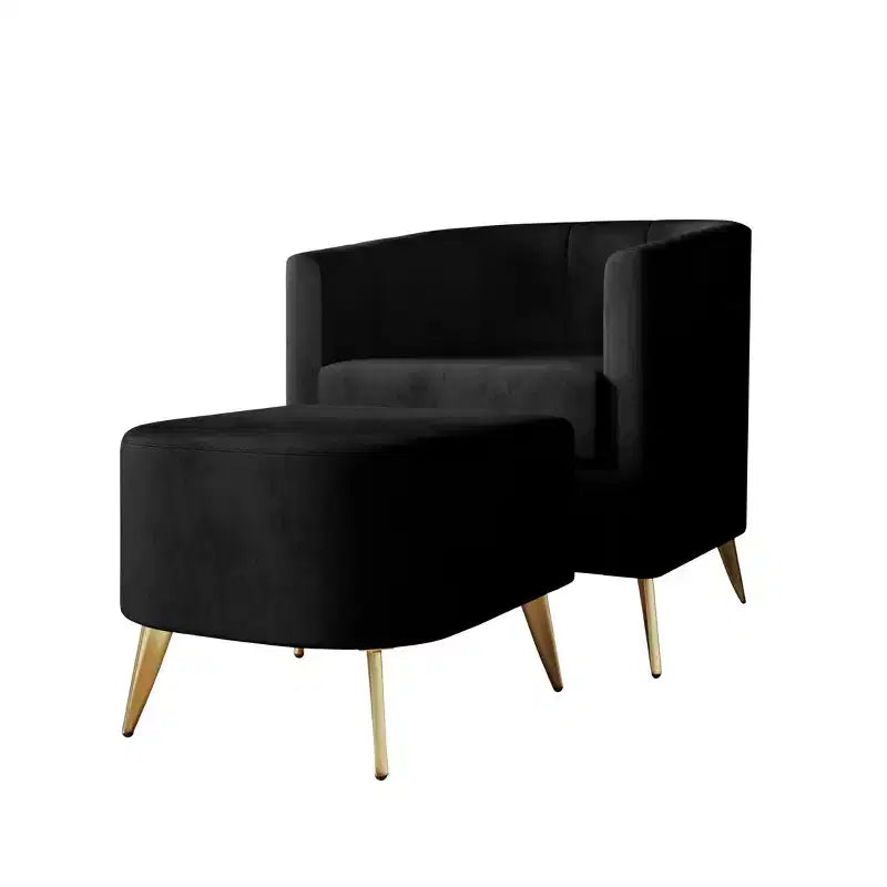 ChaletPosh Fauteuil d'appoint avec tabouret