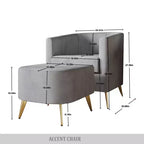 ChaletPosh Fauteuil d'appoint avec tabouret