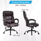 Chaise de bureau grande taille BestMassage 500lbs Chaise de direction Chaise d'ordinateur avec support lombaire