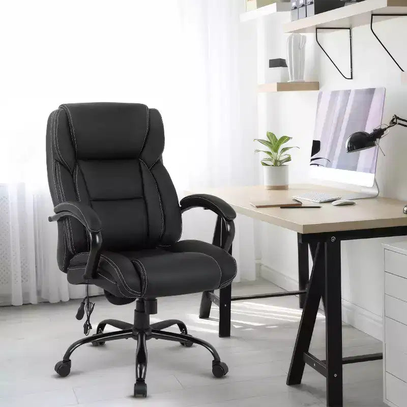 Chaise de bureau grande taille BestMassage 500lbs Chaise de direction Chaise d'ordinateur avec support lombaire